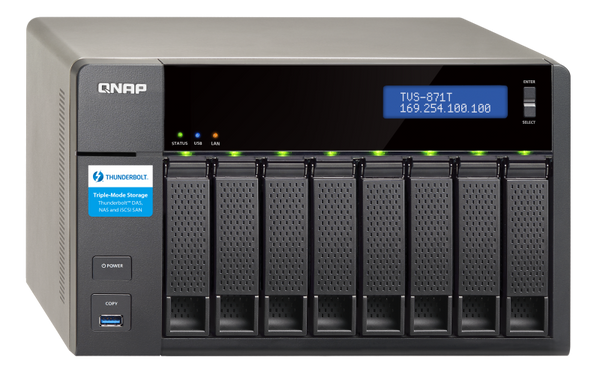 TVS-872XT-i5-16G-US QNAP Ultra-High Speed 8 Bay Thunderbolt™ 3 NAS DISKLESS
